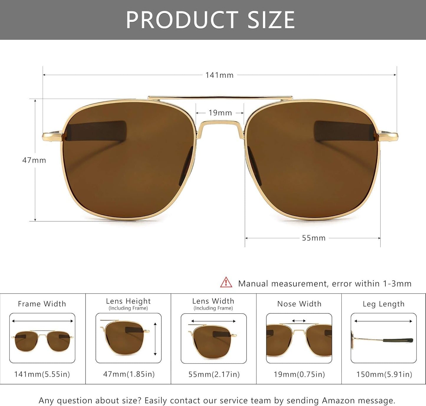 Men'S Military Style Polarized Pilot Aviator Sunglasses Bayonet Temples