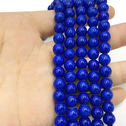 Blue Rock Lapis Lazuli Bead Stone round 4-12Mm Gemstone Loose Spacer DIY Jewelry - WORLD TIME VISITS