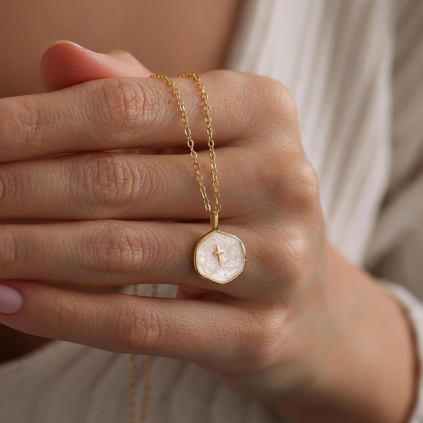 Cross Necklace for Women-Dainty Simple 14K Gold Plated Cross Pendant Cute Necklaces for Women Jewelry - WORLD TIME VISITS