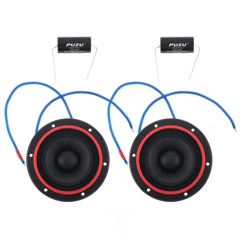 2Pcs Universal 80W 4Ohm 2.5Inch Kevlar Cone Midrange Car Speakers