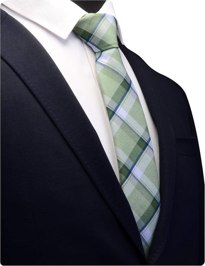 2.8"（7Cm） Plaid/Striped Necktie Tartan Woven TR Material Tie + Gift Box