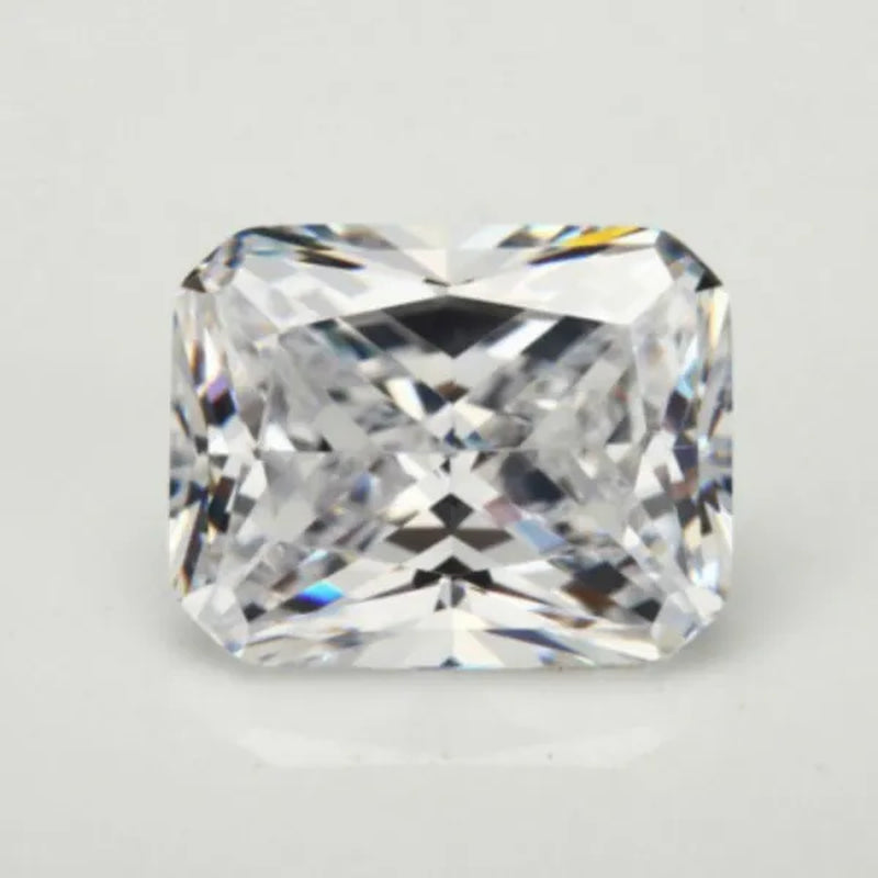 White Sapphire 2.32ct 6x8mm Emerald Faceted Cut Shape AAAAA VVS Loose Gemstone - WORLD TIME VISITS