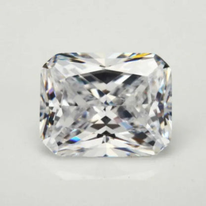 White Sapphire 2.32ct 6x8mm Emerald Faceted Cut Shape AAAAA VVS Loose Gemstone - WORLD TIME VISITS