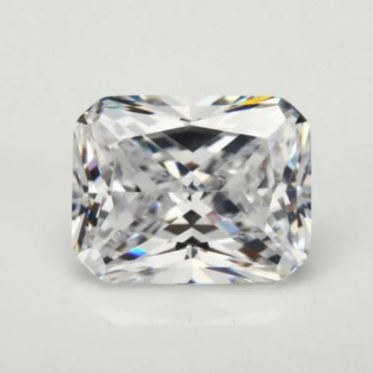 White Sapphire 2.32ct 6x8mm Emerald Faceted Cut Shape AAAAA VVS Loose Gemstone - WORLD TIME VISITS