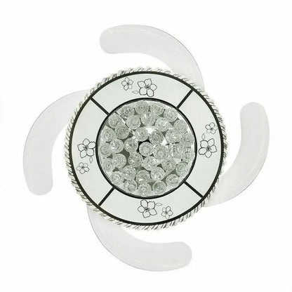 42" Invisible Ceiling Fan Light K9 Crystal LED Chandelier Retractable Blade Light with Remote Control