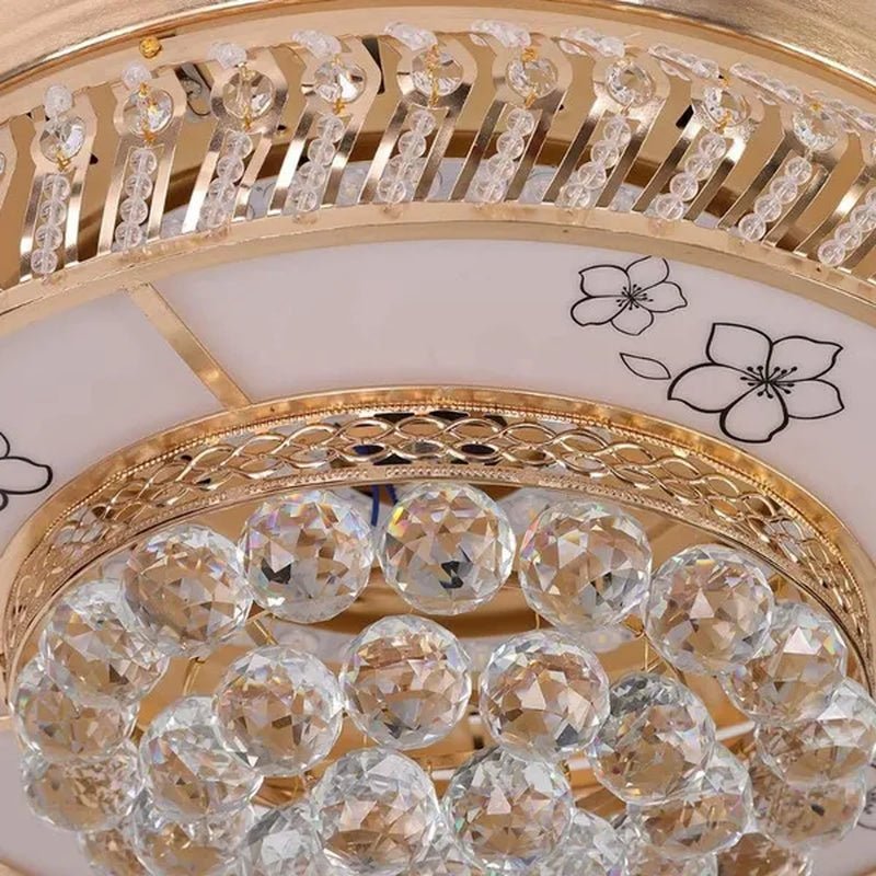42" Modern Luxury Invisible Dimmable Chandelier Fan with Remote Control Retractable Blades 3 Speeds