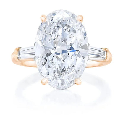 Luxurious Fashion Woman Simple 925 Sterling Silver Natural Oval White Sapphire Diamond Ring Romantic Bride Wedding Accessories Engagement Jewlery Gift for Girlfriend Gemstone Rings Size 4-12