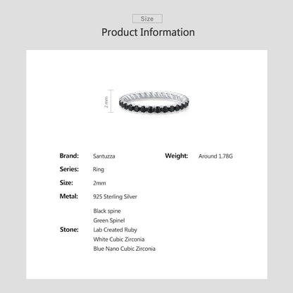 925 Sterling Silver Gemstone Stackable Ring Engagement Wedding Eternity Stacking Ring for Women