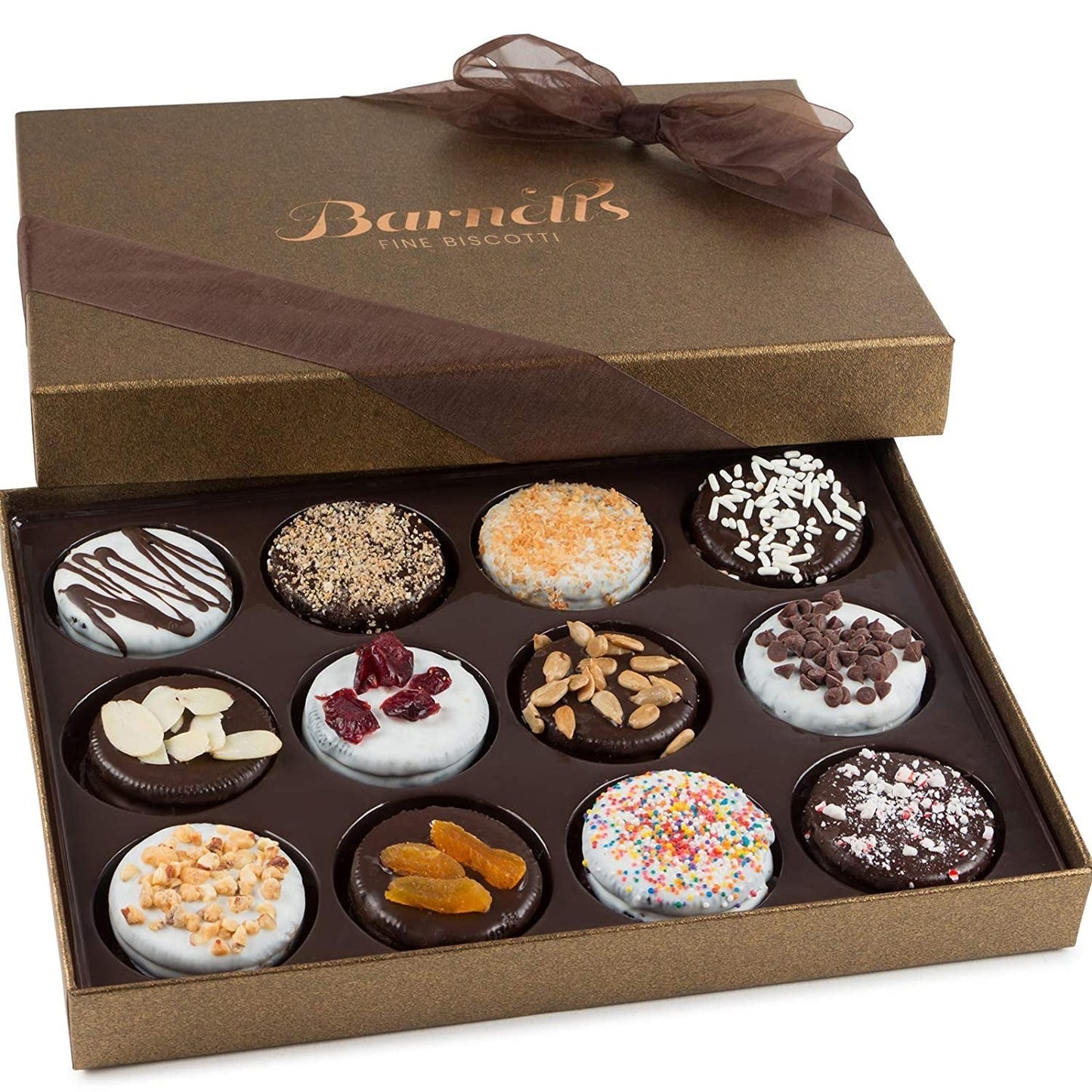 Fathers Day Gift Basket, 12 Gourmet Cookies, Chocolate Candy Biscotti Gift Box, Prime Gifts for Dad Son Grandpa Men, Father’S Snack Food Delivery Ideas, Assorted Cookies Baskets