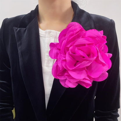 Dainty Handmade Fabric Rose Flower Extra Large Big Brooches Lapel Pins Flowers Oversized Brooch Pin for Women Wedding Party Banquet Dress Suit Clothes Accessories Jewelry Gifts 6.3In