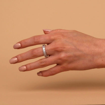 14K Gold Plated Rings - Oval Cubic Zirconia Love Ring and Eternity Ring - 5Mm Stackable for Women