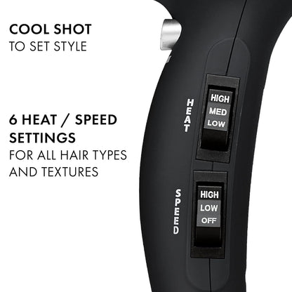 Pro Artist 1875W Turbo Ionic Dryer | Smooth, Frizz Free Blowouts (Black)