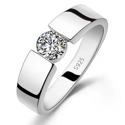 Luxury Fashion Man's and Woman's Diamond Wedding Ring Silver Ring Titanium Steel Ring Engagement Bijoux Jewelry - WORLD TIME VISITS