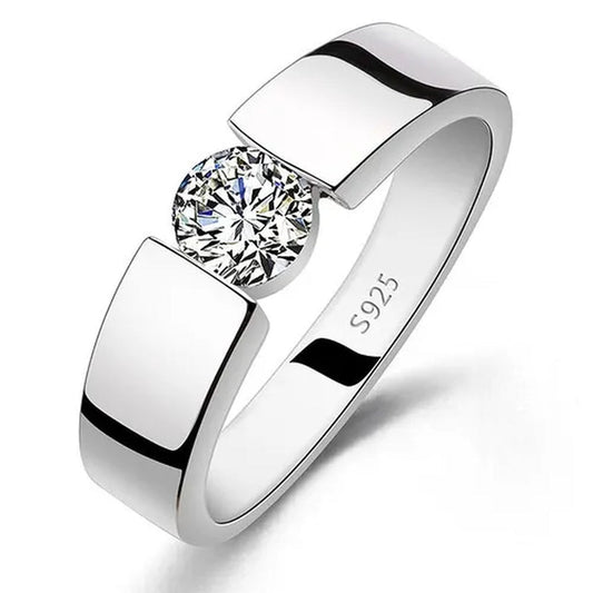 Luxury Fashion Man's and Woman's Diamond Wedding Ring Silver Ring Titanium Steel Ring Engagement Bijoux Jewelry - WORLD TIME VISITS