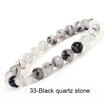 43 Style New 8MM Natural Stone Bracelet / Apatite / Agate /Amethyst /Watermelon /Rose Quartz /Morgan Stone/Malachite/Tiger Eye Fashion Bracelet Unisex