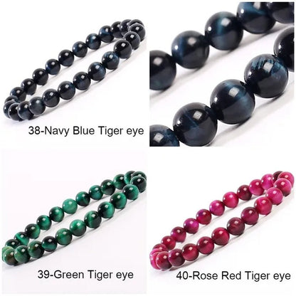 43 Style New 8MM Natural Stone Bracelet / Apatite / Agate /Amethyst /Watermelon /Rose Quartz /Morgan Stone/Malachite/Tiger Eye Fashion Bracelet Unisex