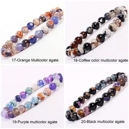 43 Style New 8MM Natural Stone Bracelet / Apatite / Agate /Amethyst /Watermelon /Rose Quartz /Morgan Stone/Malachite/Tiger Eye Fashion Bracelet Unisex