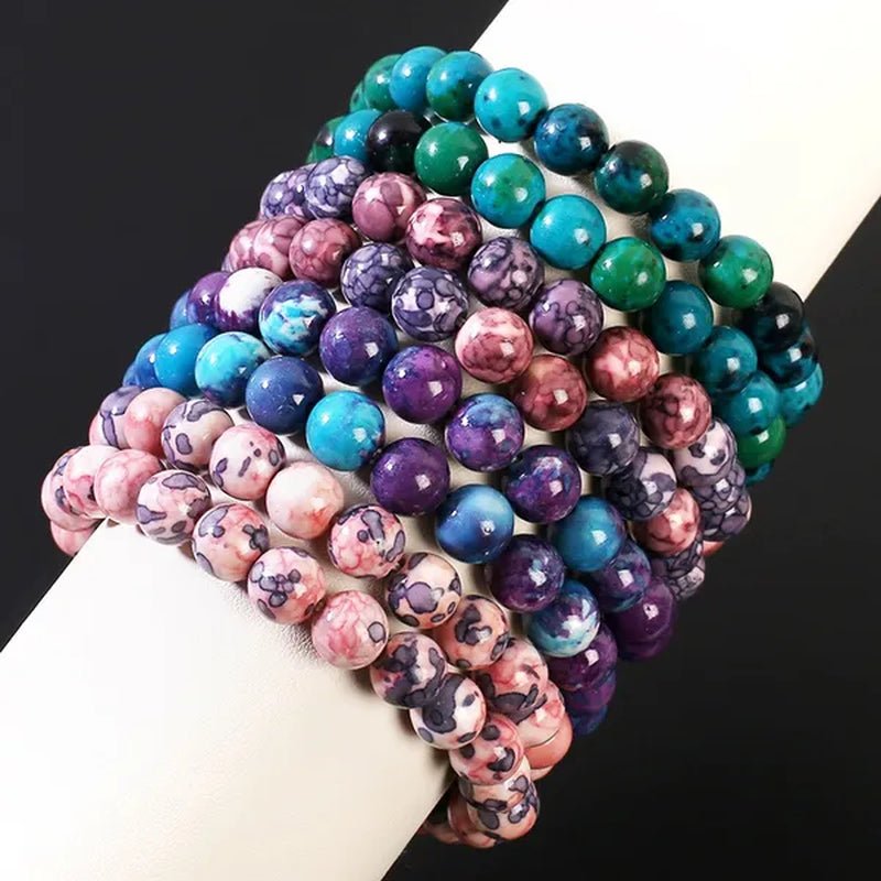 43 Style New 8MM Natural Stone Bracelet / Apatite / Agate /Amethyst /Watermelon /Rose Quartz /Morgan Stone/Malachite/Tiger Eye Fashion Bracelet Unisex - WORLD TIME VISITS