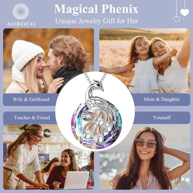 Fashion Phoenix /Snake /Pendant Necklace for Women Sterling Silver Female Jewelry Gifts with Zircon Crystal