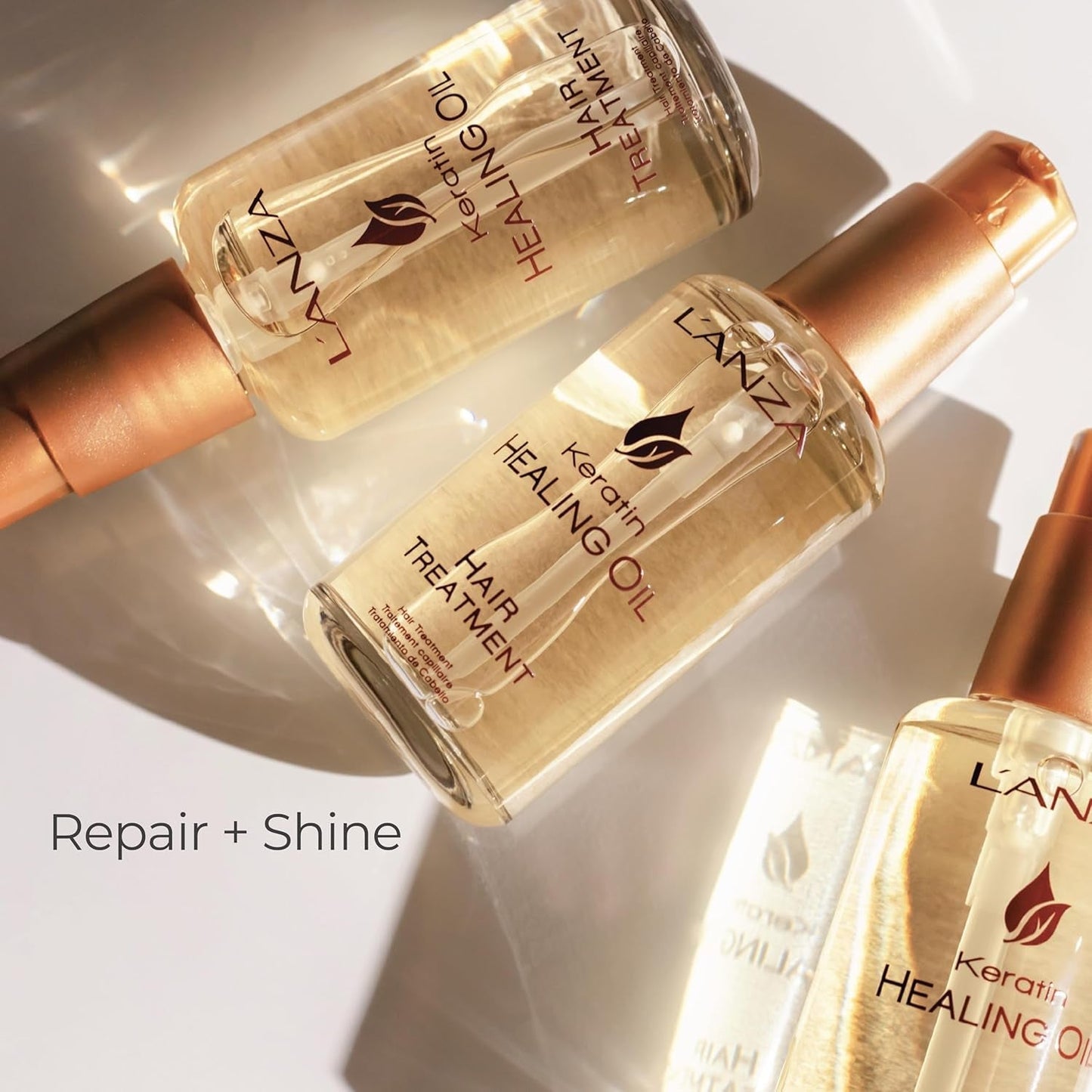 L'ANZA Keratin Healing Hair Oil Treatment, Keratin Infused Treatment, Hair Oil for Damaged Locks, Sulfate Free, Cruelty Free Healing Ingredients Repairs, Strengthens with UV Protection