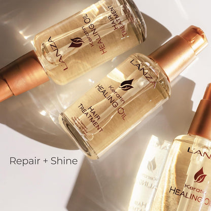 L'ANZA Keratin Healing Hair Oil Treatment, Keratin Infused Treatment, Hair Oil for Damaged Locks, Sulfate Free, Cruelty Free Healing Ingredients Repairs, Strengthens with UV Protection