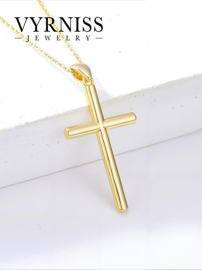 18K Gold Cross Pendant for Women Gold Cross Necklace 18K Gold Jewelry Religious Gift