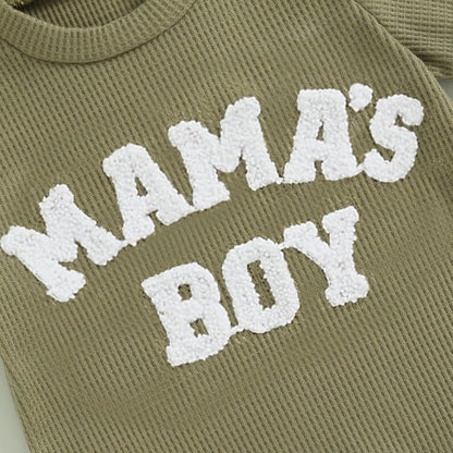 Toddler Baby Boy Summer Clothes Embroiderey Waffle Knit Short Sleeve T-Shirt Tees + Casual Shorts Cute Clothing Set