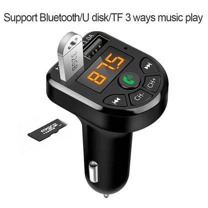 Bluetooth 5.0 FM Transmitter Car Kit MP3 Modulator Player Wireless Handsfree Audio Receiver Dual USB Fast Charger 3.1A - WORLD TIME VISITS