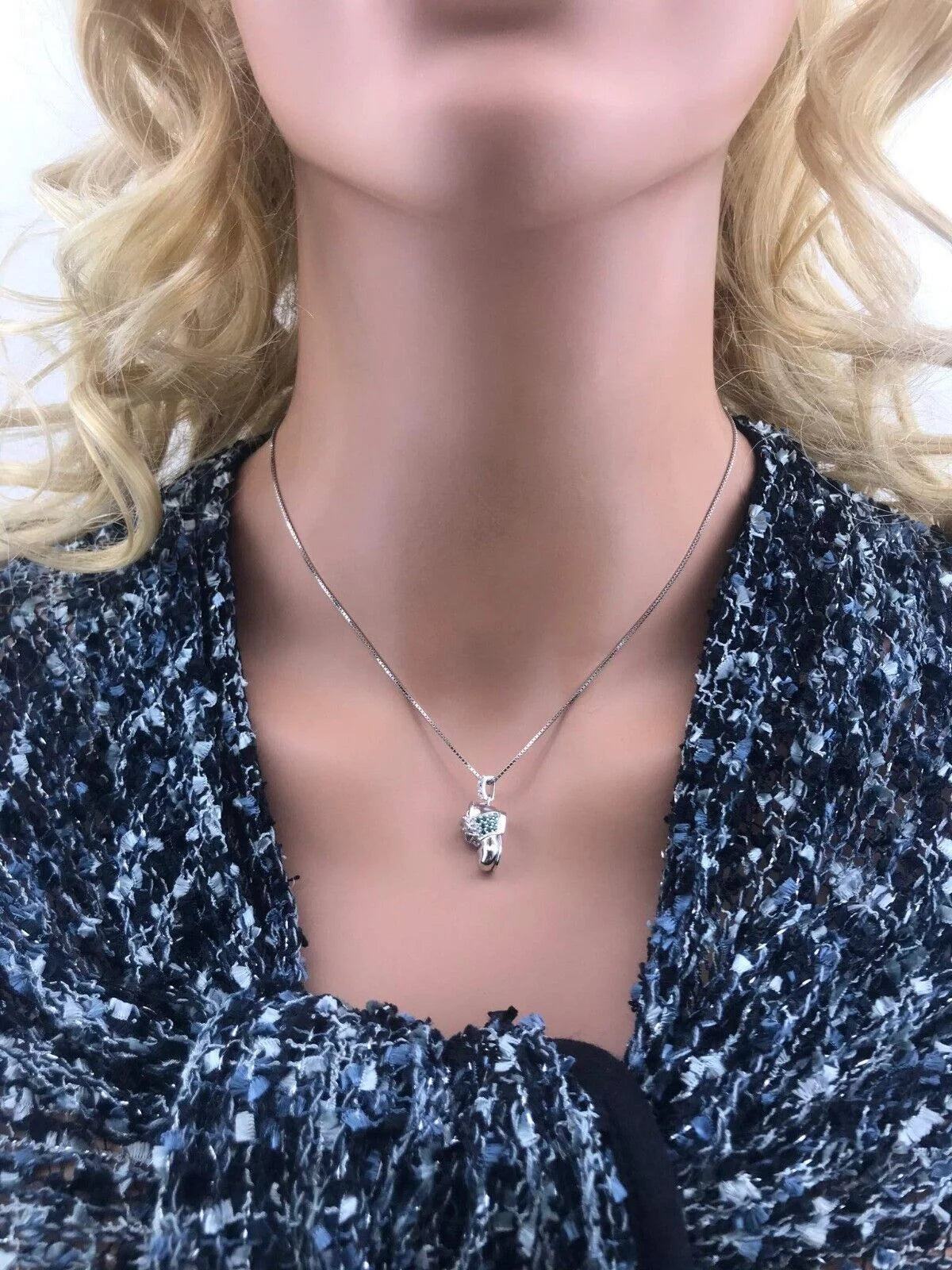 Birthstone Baby Shoe Pendant Necklace W/ Pure Brilliance Zirconia - Rhodium Plated - April