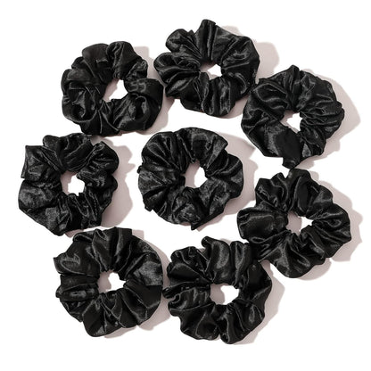 Scrunchies Hair Ties Satin Scrunchies Soft than Silk Scrunchies Elastics Bands Ponytail Holder Pack of Neutral Scrubchy Hair Accessories Women Girls (8Pcs)