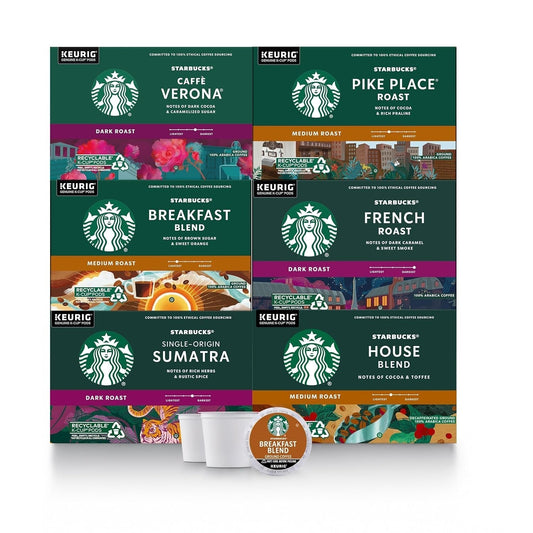 K-Cup Coffee Pods, Medium and Dark Roast Coffee Variety Pack for Keurig Brewers, 100% Arabica, 6 Boxes (60 Pods Total) - WORLD TIME VISITS