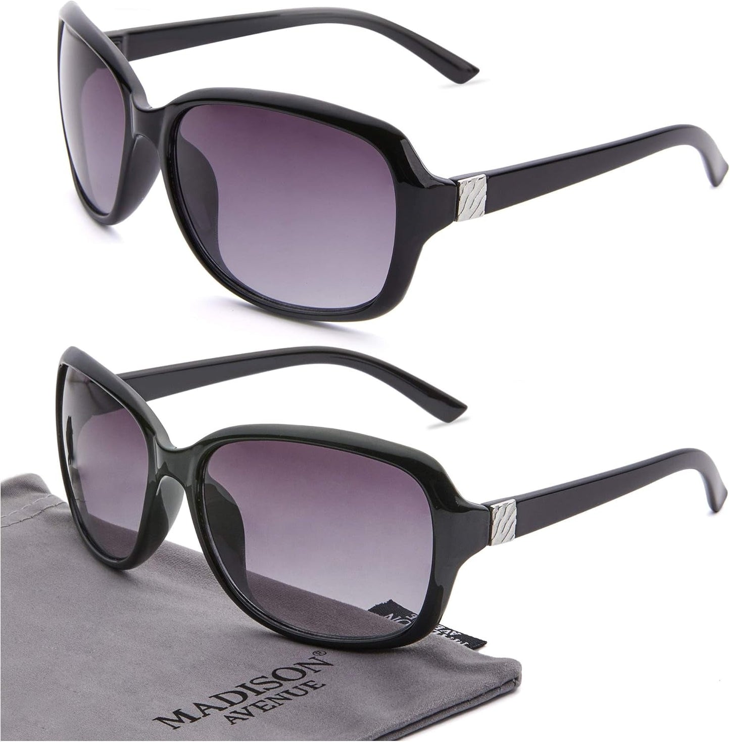 2 Pack Classic Vintage Sunglasses for Women Men,Fashion Sun Shades Glasses with UV400 Protection