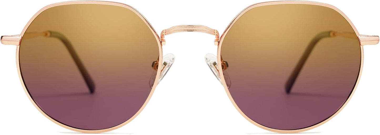 round Polygon Polarized Sunglasses for Women Men Retro Classic Vintage Panto Shades SJ1157