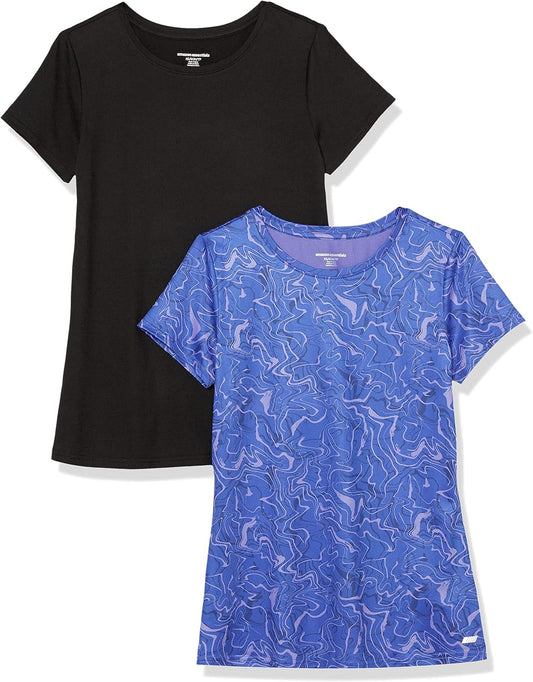 Women'S Tech Stretch Short-Sleeve Crewneck T-Shirt (Available in plus Size), Multipacks - WORLD TIME VISITS