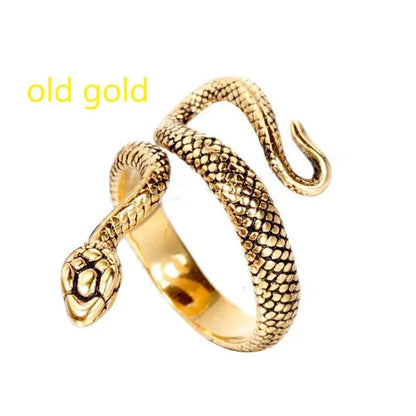 12/8/5/2/1Pcs: Lnnovative snake ring, movable mouth ring, Old gold, old silver, rose gold, gold, gun black，silver,6colors to choose from