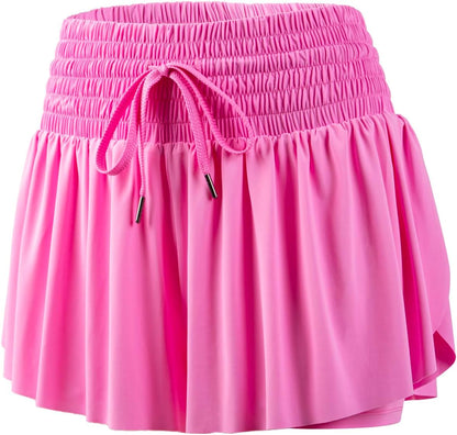 Flowy Athletic Shorts for Women Workout Running Gym Yoga High Waist Skort Sweat Skirt Cute Clothes Summer Outfits