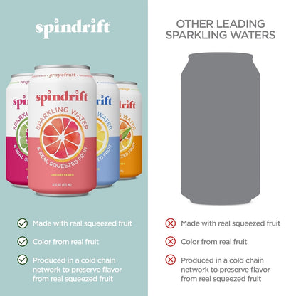 Sparkling Water, 4 Flavor Variety Pack, Made with Real Squeezed Fruit, 12 Fl Oz (Pack of 20)