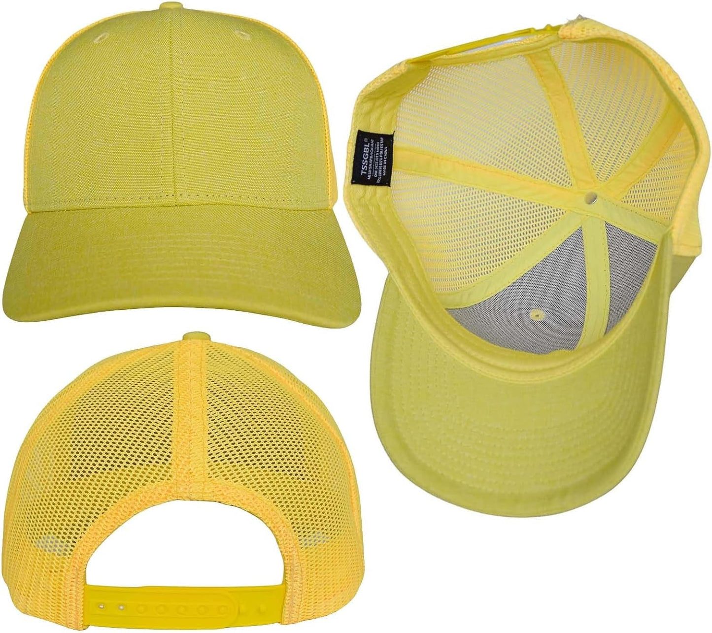 2 Pack Snapback Trucker Baseball Hats Mesh Back Adjustable Blank Ball Caps for Men Women