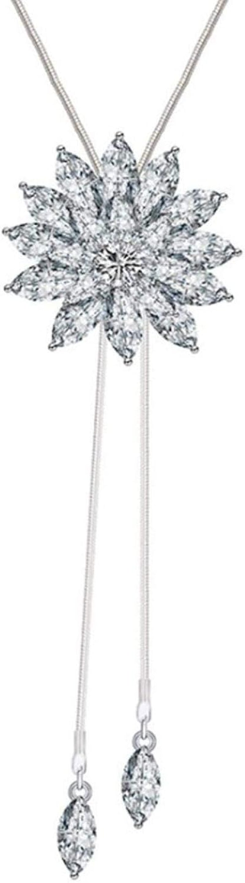 Clearance Deals Fahion Women Charm Bridal Engagement Crystal Rhinestone Snowflake Pendant Necklace Jewelry Gift by (C) - WORLD TIME VISITS