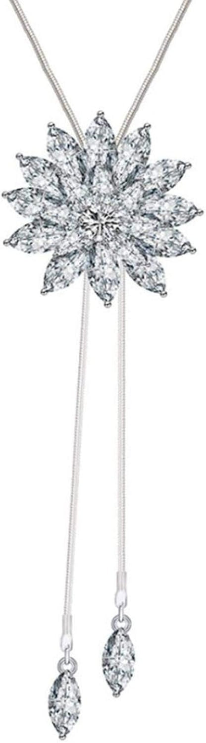 Clearance Deals Fahion Women Charm Bridal Engagement Crystal Rhinestone Snowflake Pendant Necklace Jewelry Gift by (C) - WORLD TIME VISITS