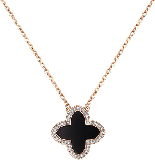Dainty Lucky Clover Necklace 14K Gold Plated Four Leaf Clover Necklace for Women, Simple Necklace Jewelry for Girls Teen