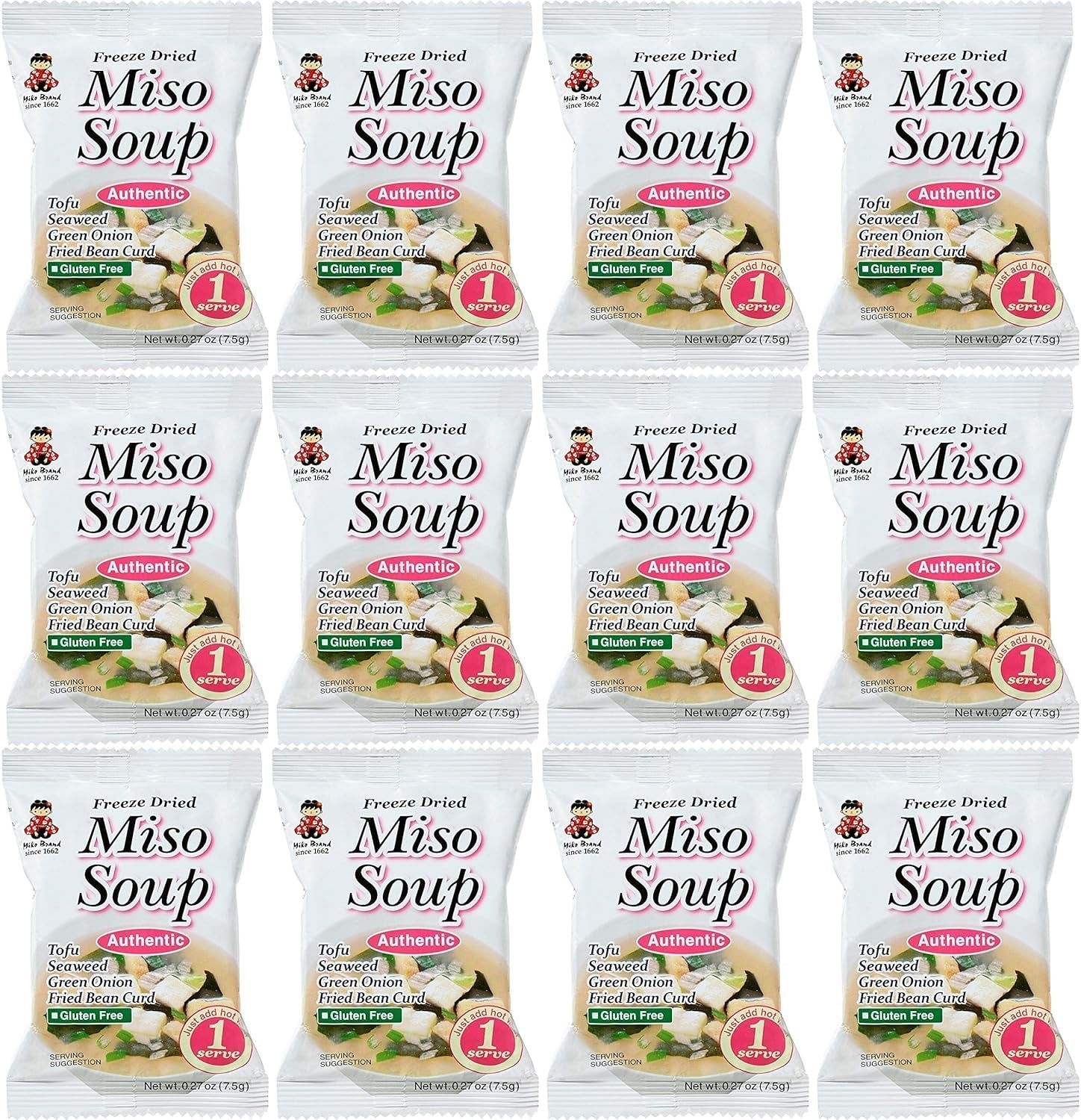 Freeze Dried Authentic Soup Miso, 0.27 Ounce (Pack of 12) - WORLD TIME VISITS