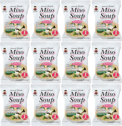 Freeze Dried Authentic Soup Miso, 0.27 Ounce (Pack of 12) - WORLD TIME VISITS