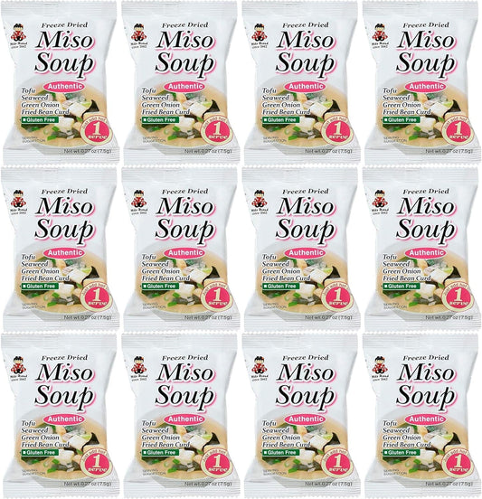 Freeze Dried Authentic Soup Miso, 0.27 Ounce (Pack of 12) - WORLD TIME VISITS