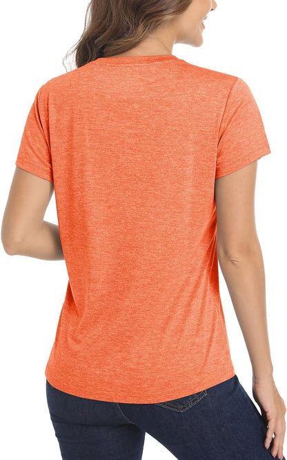 Women'S Short Sleeve Quick Dry T-Shirts Wicking Moisture Workout Athletic Running Shirts