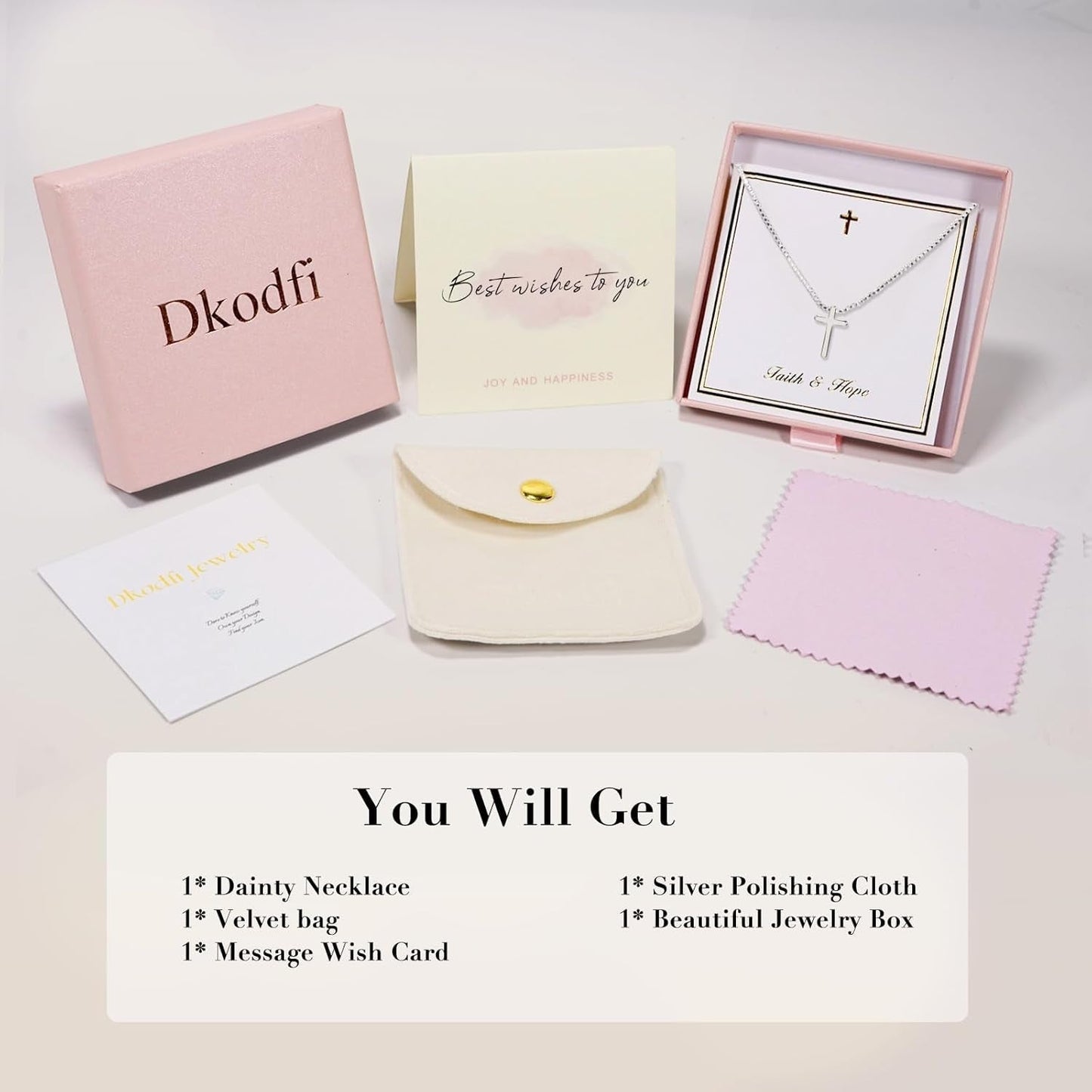 Gold Necklace for Women,Valentines Day Gifts, Cross Necklace Dainty 18K Real Gold Silver Plated, Cute Simple Small Trendy Choker Pendant Jewelry Non Tarnish Gold Necklace Faith Jewelry Gift