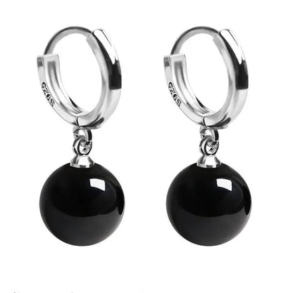 Exquisite and Fashion Yellow Agate Jade Drop Earrings for Women Luxury Stone Pearl Hoop Earrings Bridal Wedding Party Anniversary Gift Fashion Jewelry