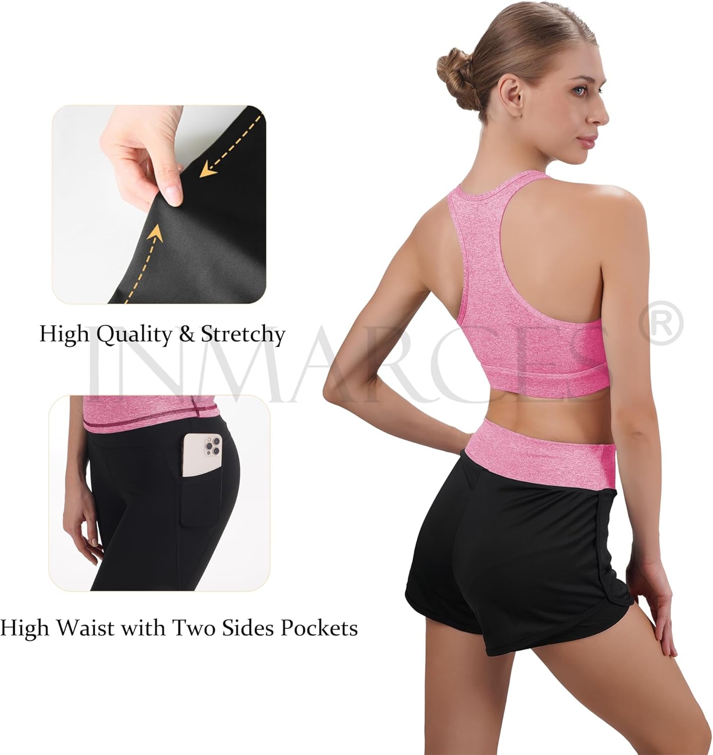Workout Sets for Women 5 PCS Yoga Outfits Activewear Tracksuit Sets