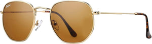Small Square Sunglasses for Women Men 100% Real Glass Lens Hexagonal Frame