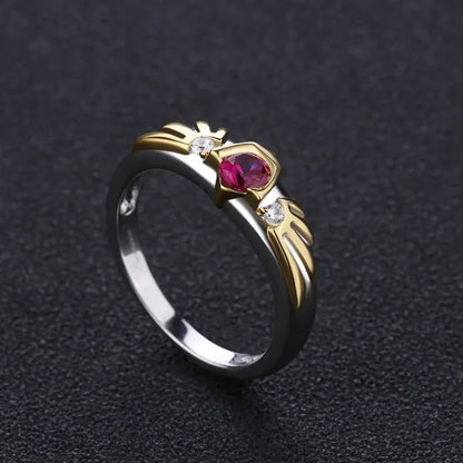 Goron's Ruby Ring Spiritual Stone Link Cosplay 925 Sterling Silver Engagement Ring